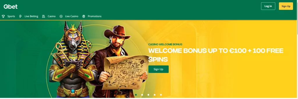 Qbet casino UK GET FREE SPINS