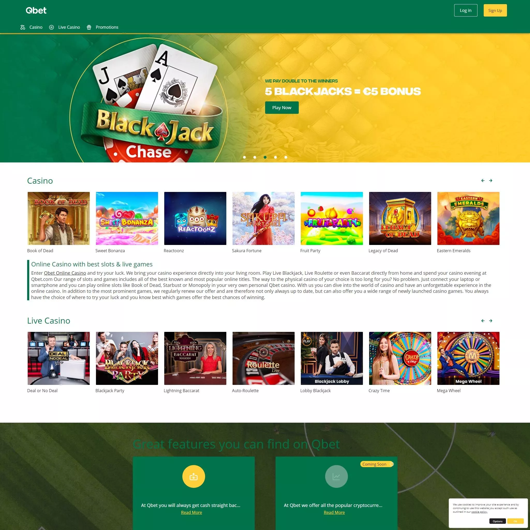 Qbet Bonuses and promotions GET BONUS